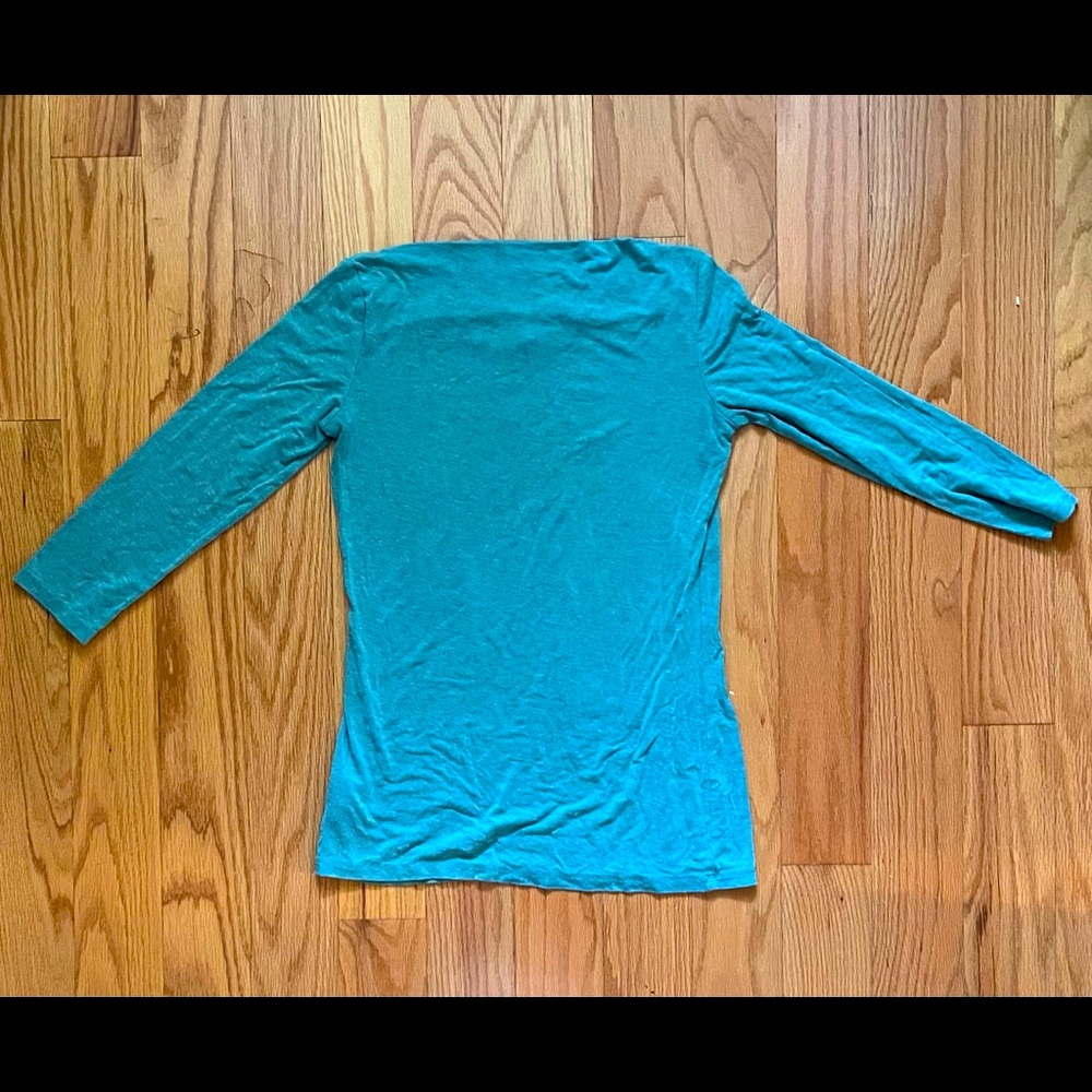 Adrienne Vittadini 3/4 length sleeve turquoise top in XS